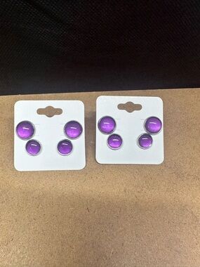 Hand Crafted Purple Gradient Stud Earring Set